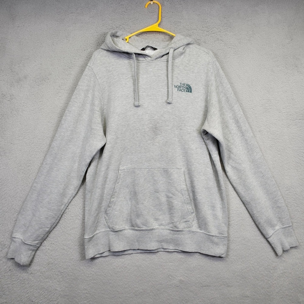 The North‎ Face Hoodie Mens M Gray Logo Graphics Athleisure Sweatshirt Thrashed